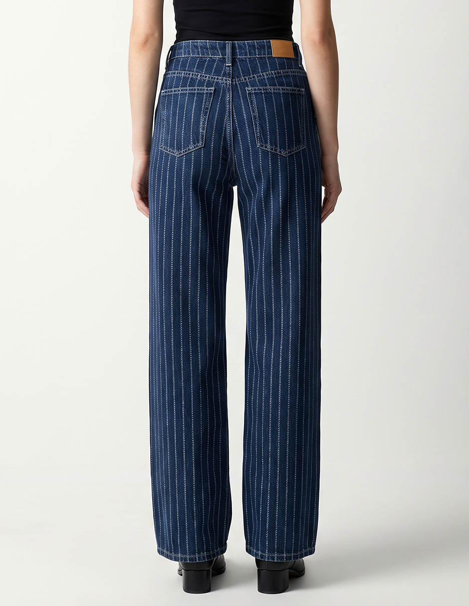 Jeans regular wide leg media cintura aéropostale para mujer 2