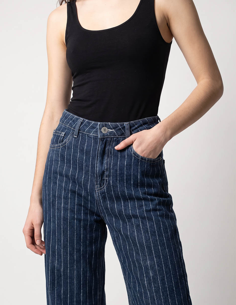 Jeans regular wide leg media cintura aéropostale para mujer 3