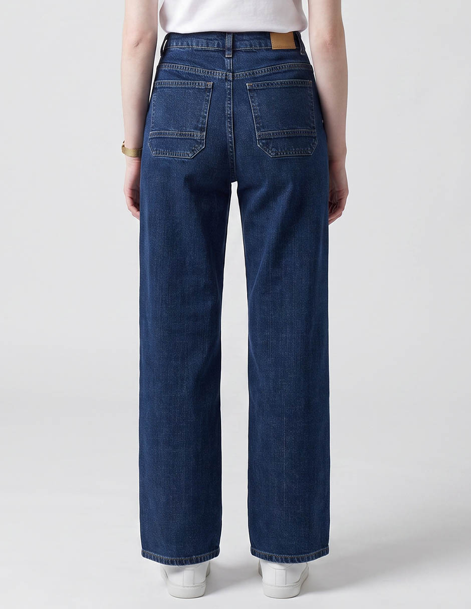 Jeans regular straight media cintura aéropostale para mujer 2