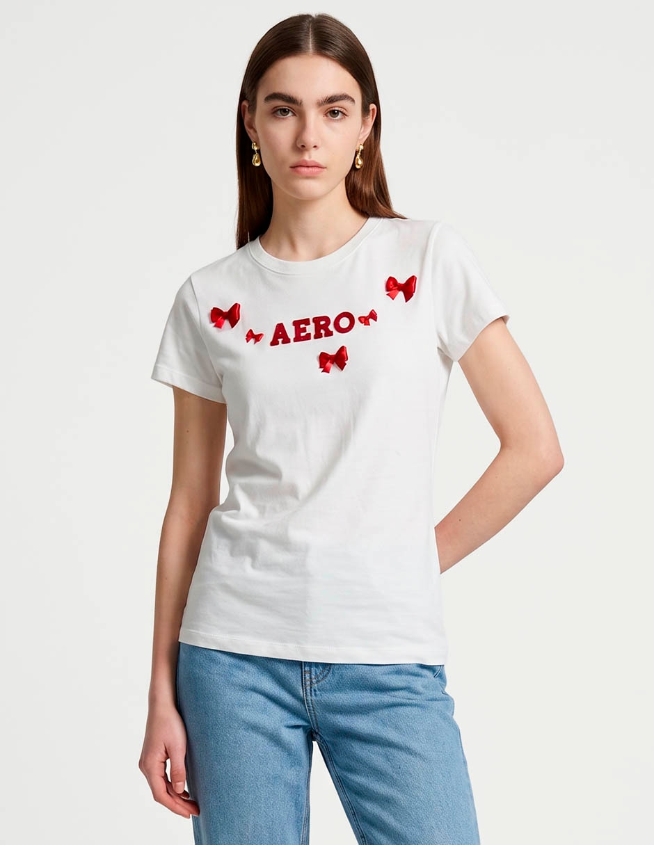 Playera manga corta aéropostale cuello redondo para mujer