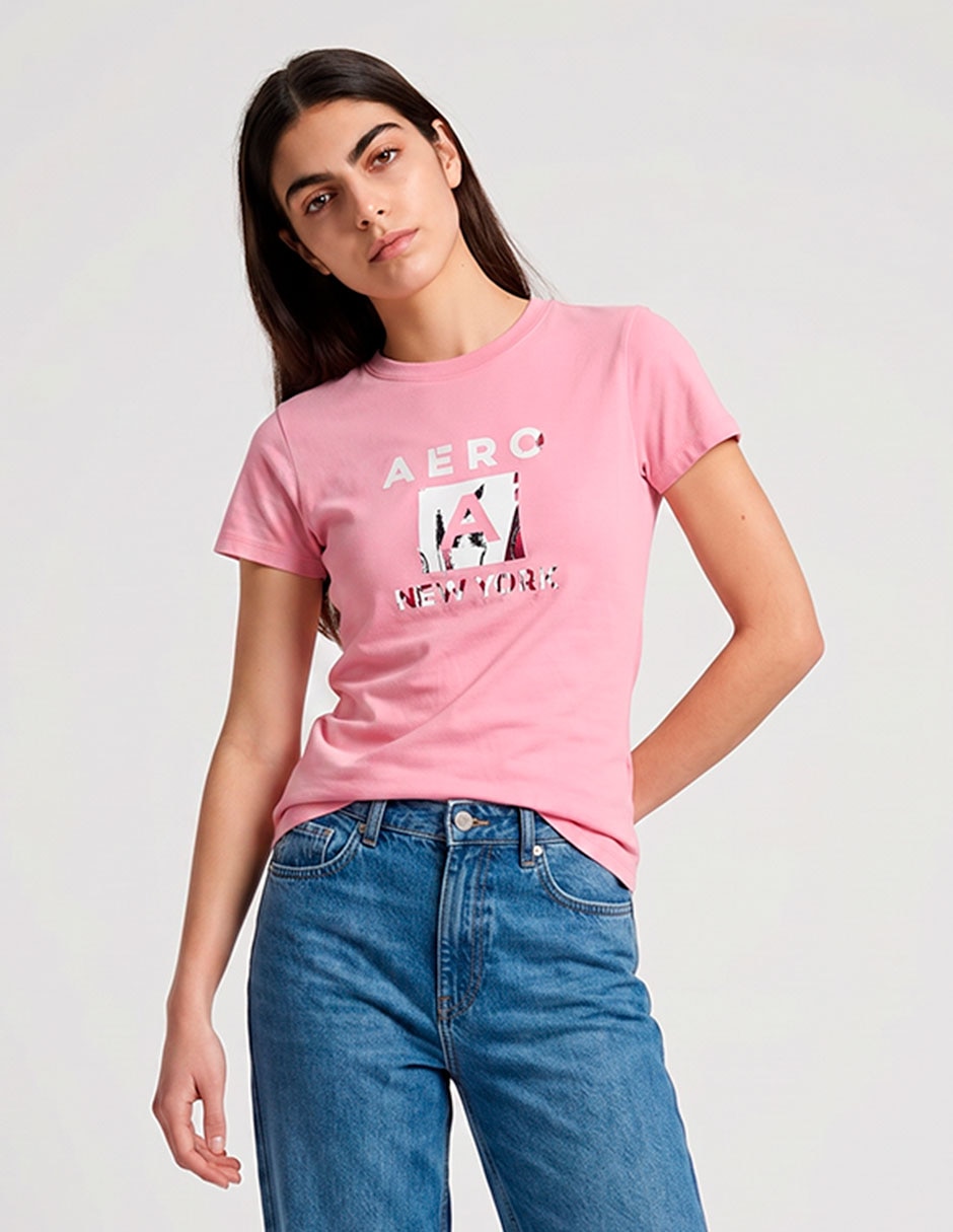 Playera manga corta cuello redondo para mujer Playera manga corta cuello redondo para mujer