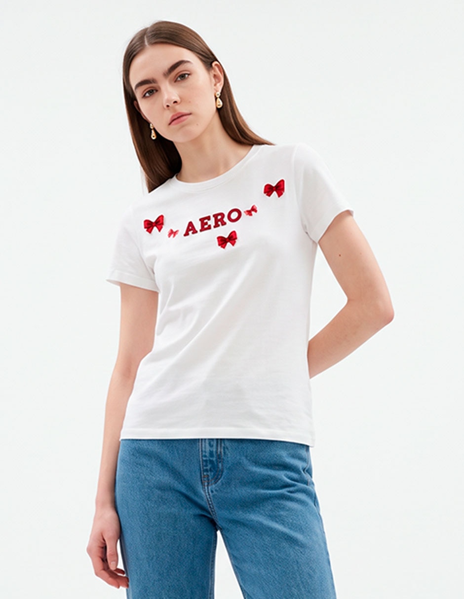 Playera manga corta cuello redondo para mujer Playera manga corta cuello redondo para mujer