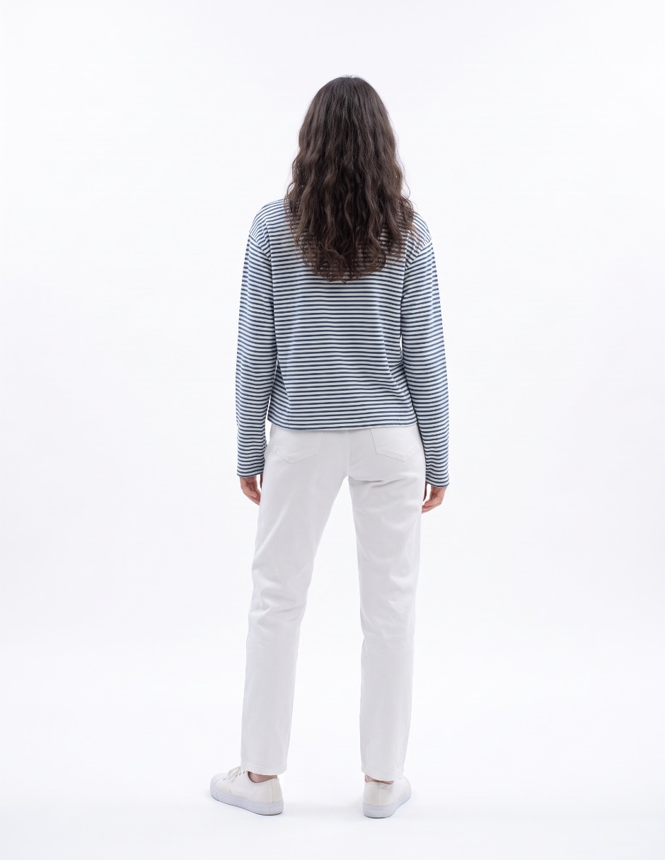 Playera manga larga cuello redondo para mujer 2