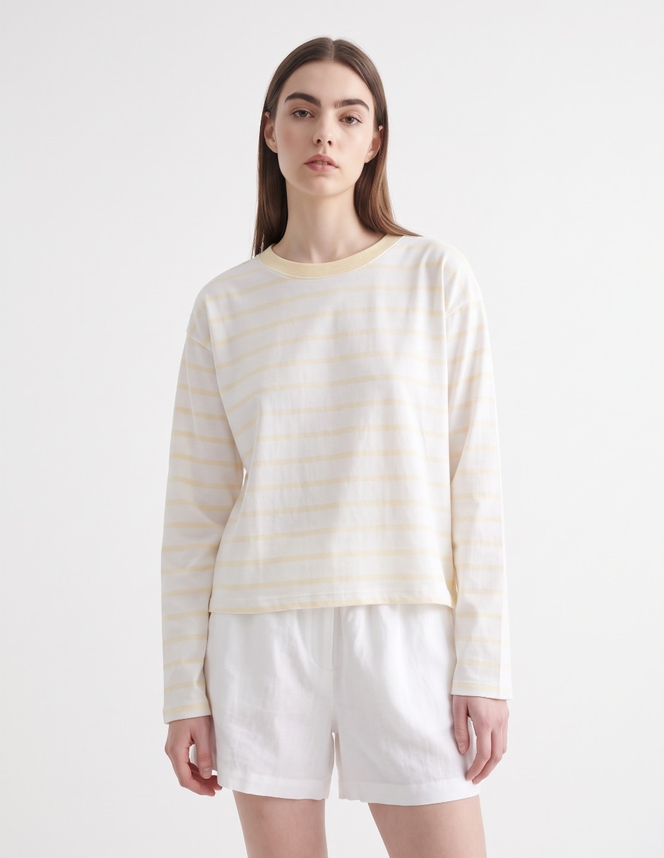 Playera manga larga Aéropostale cuello redondo para mujer Playera manga larga Aéropostale cuello redondo para mujer