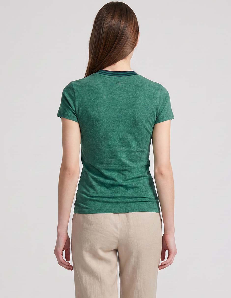 Playera manga corta cuello redondo para mujer 2