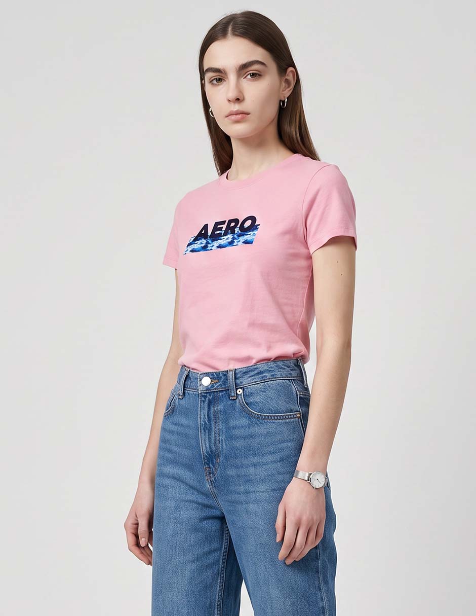 Playera manga corta aéropostale cuello redondo para mujer