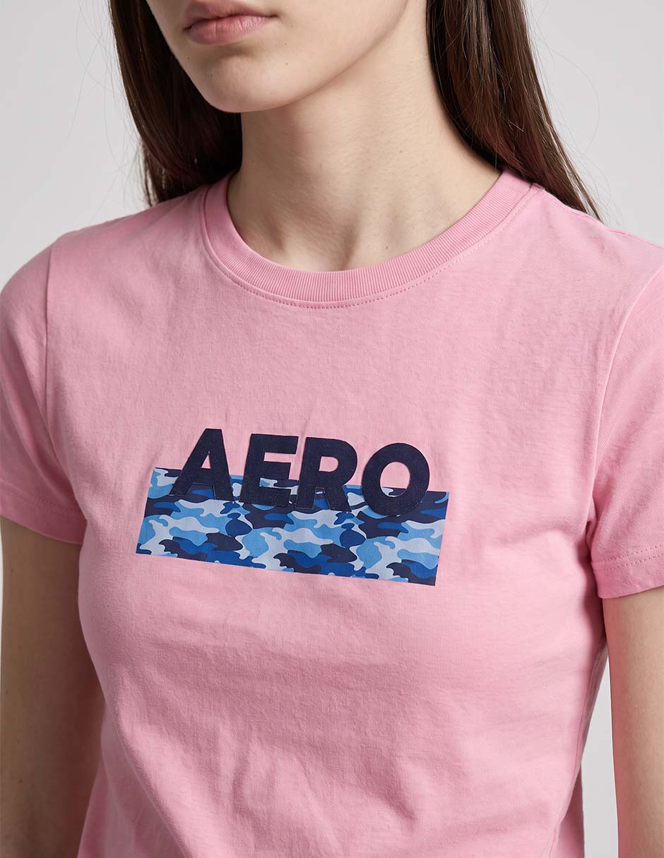Playera manga corta aéropostale cuello redondo para mujer