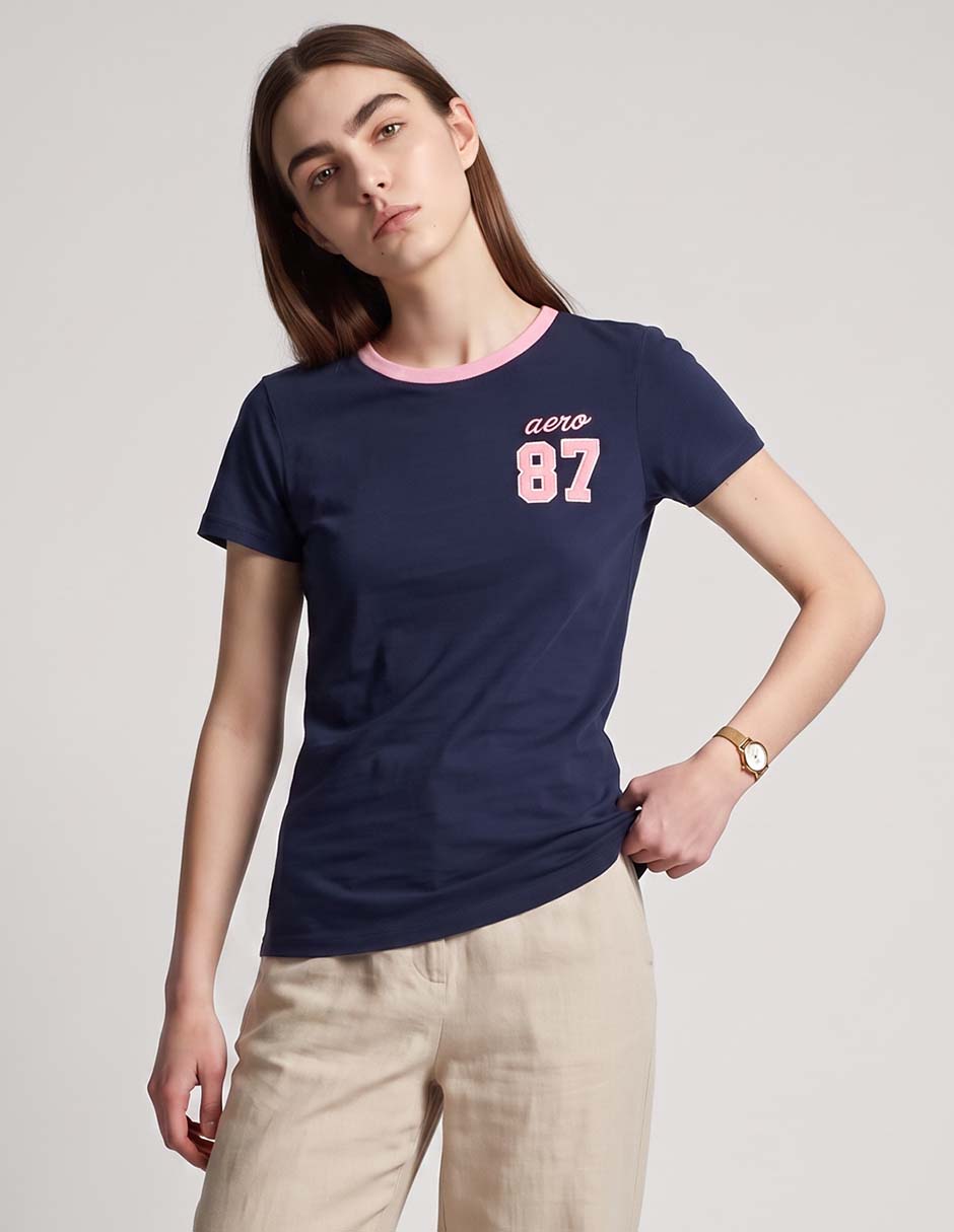 Playera manga corta cuello redondo para mujer Playera manga corta cuello redondo para mujer