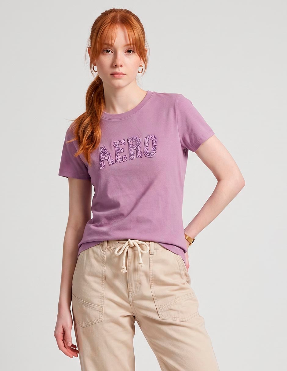 Playera manga corta aéropostale cuello redondo para mujer
