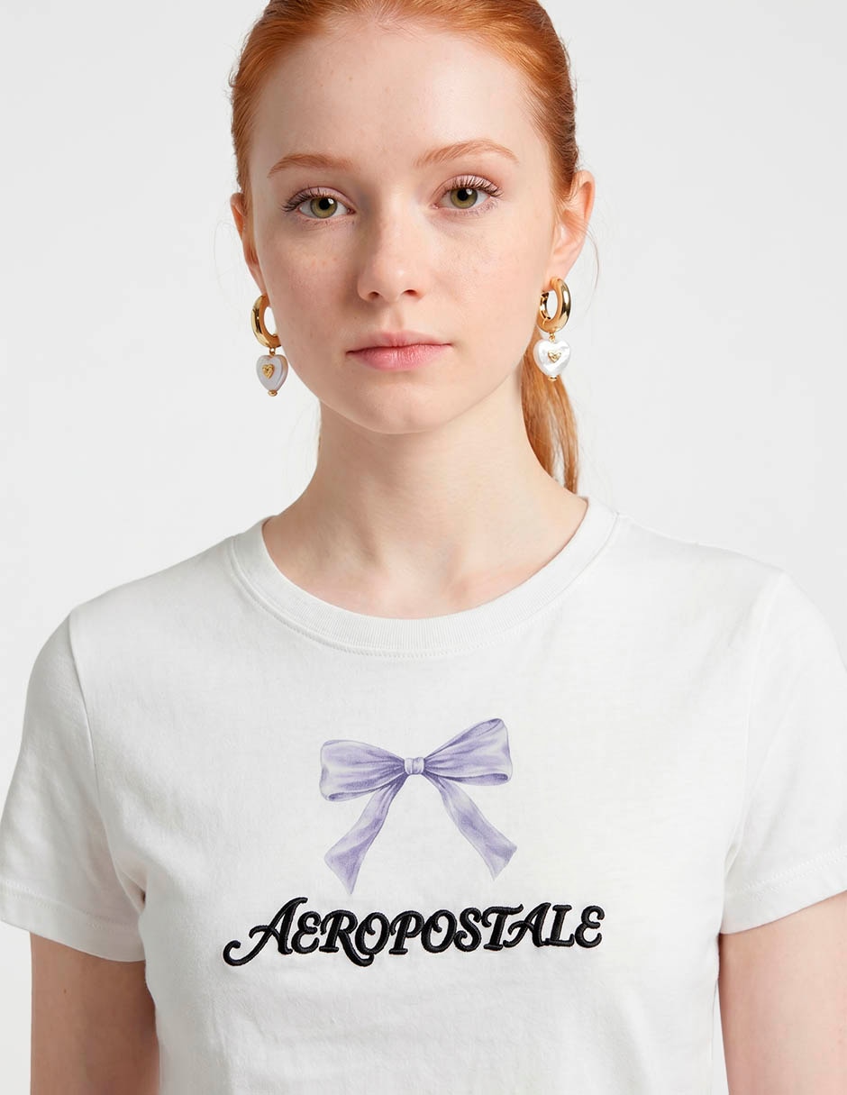 Playera manga corta cuello redondo para mujer