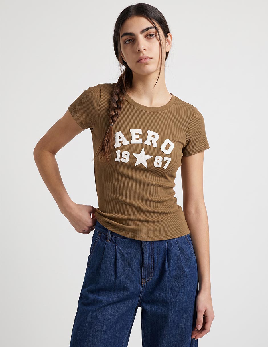 Playera manga corta aéropostale cuello redondo para mujer