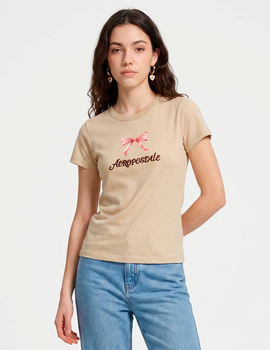 Playera manga corta cuello redondo para mujer Playera manga corta cuello redondo para mujer