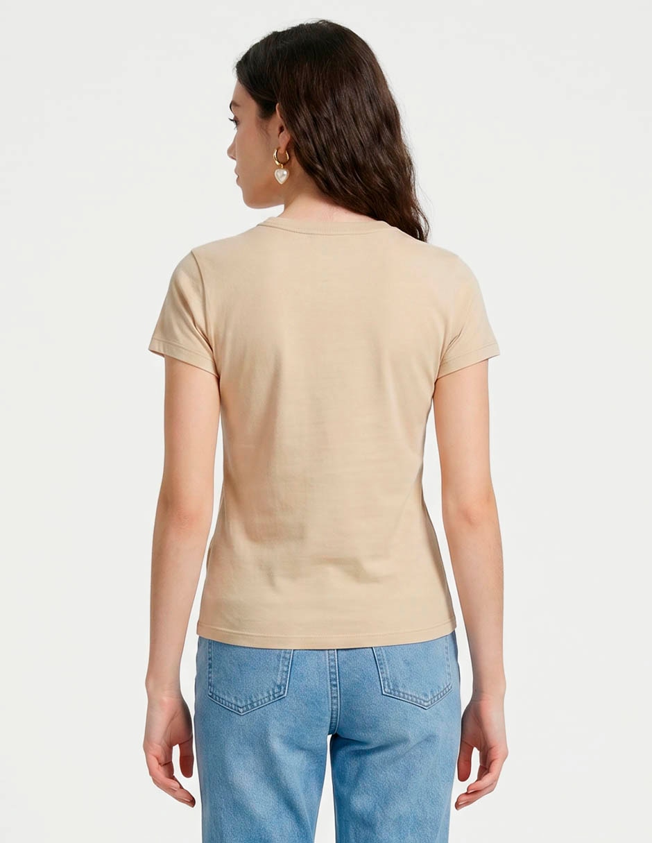 Playera manga corta cuello redondo para mujer 2
