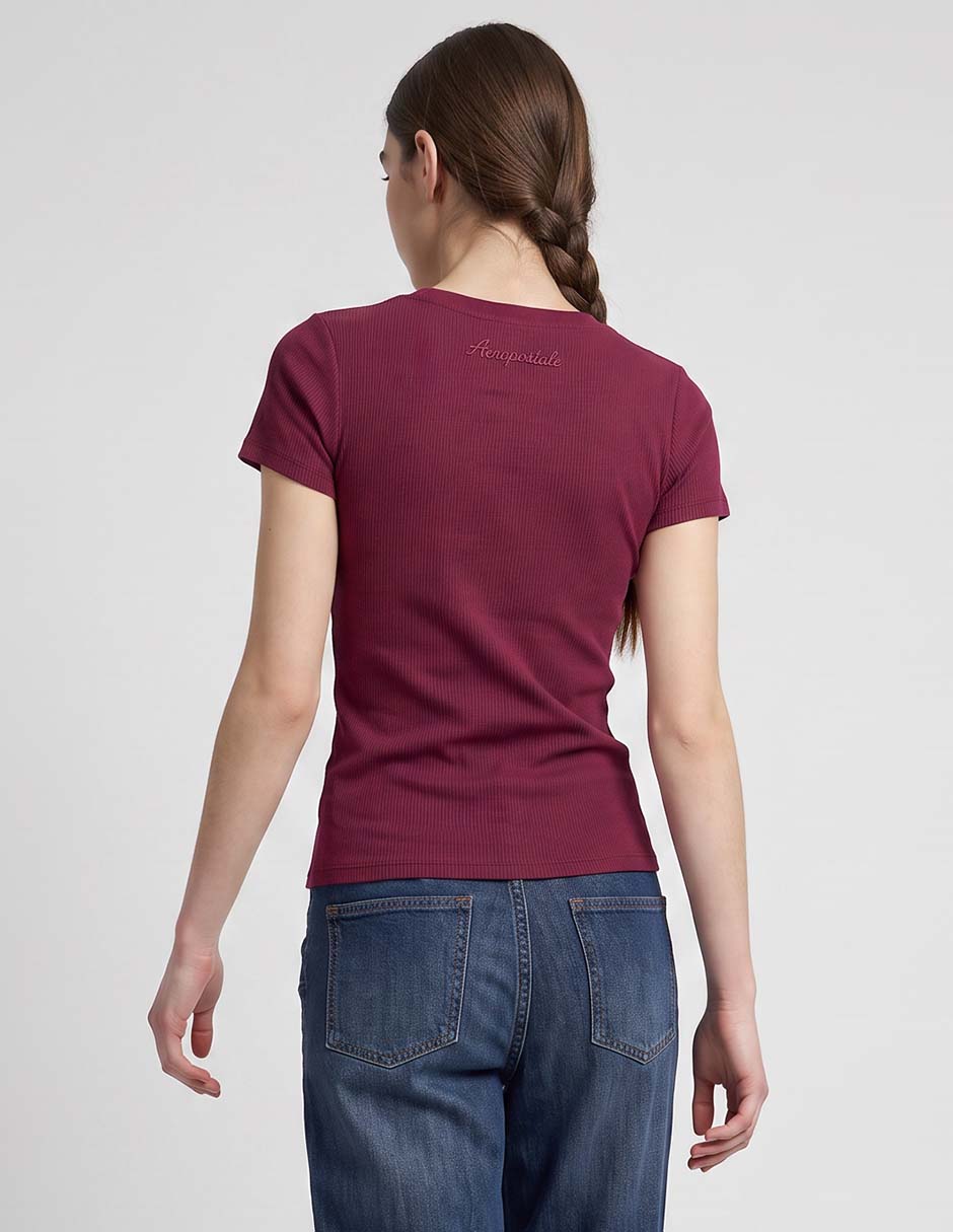 Playera manga corta cuello redondo para mujer 2
