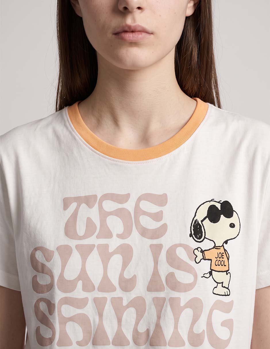 Playera manga corta Aéropostale Snoopy cuello redondo para mujer 3