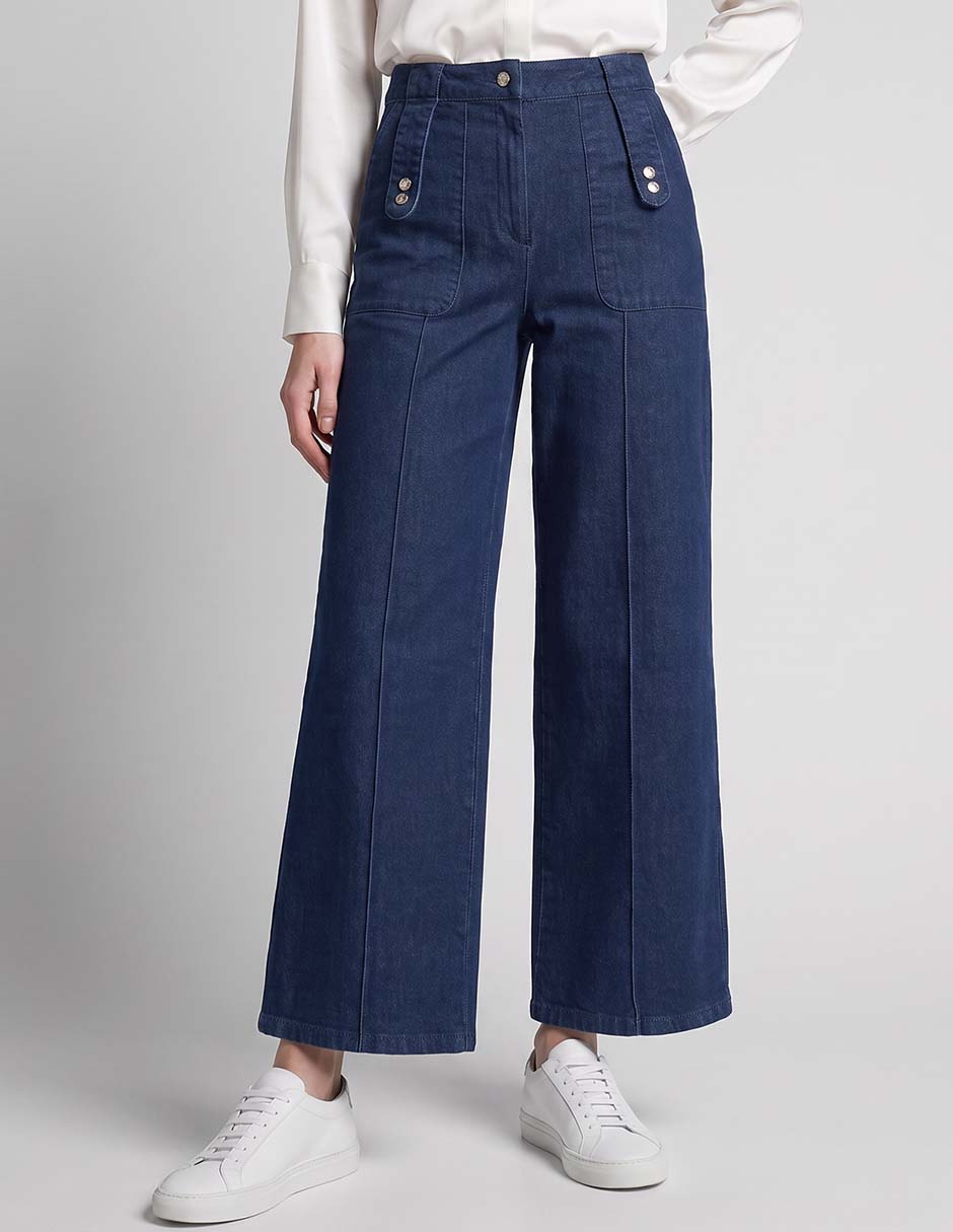 Jeans wide leg a la cintura para mujer Jeans wide leg a la cintura para mujer
