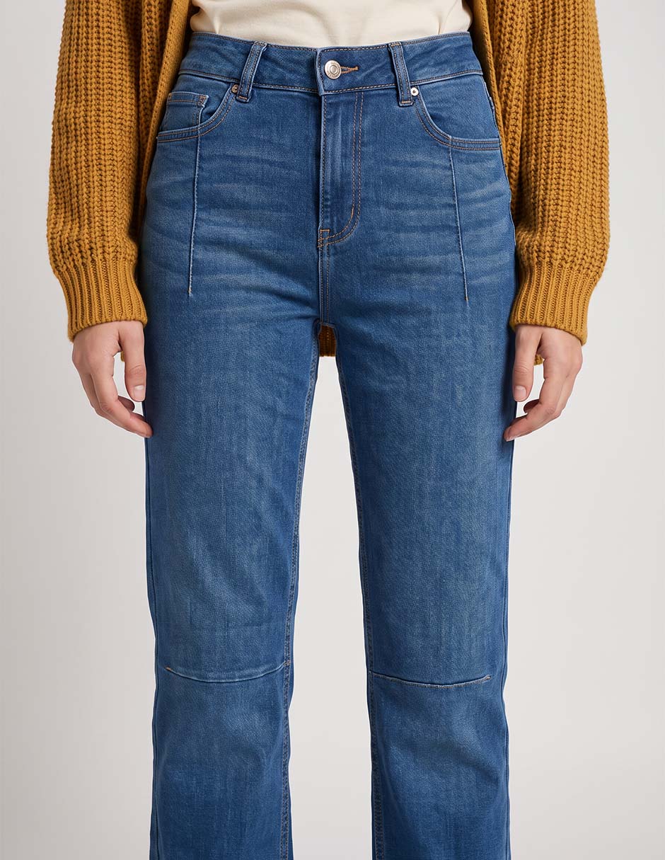 Jeans straight corte cintura para mujer 3