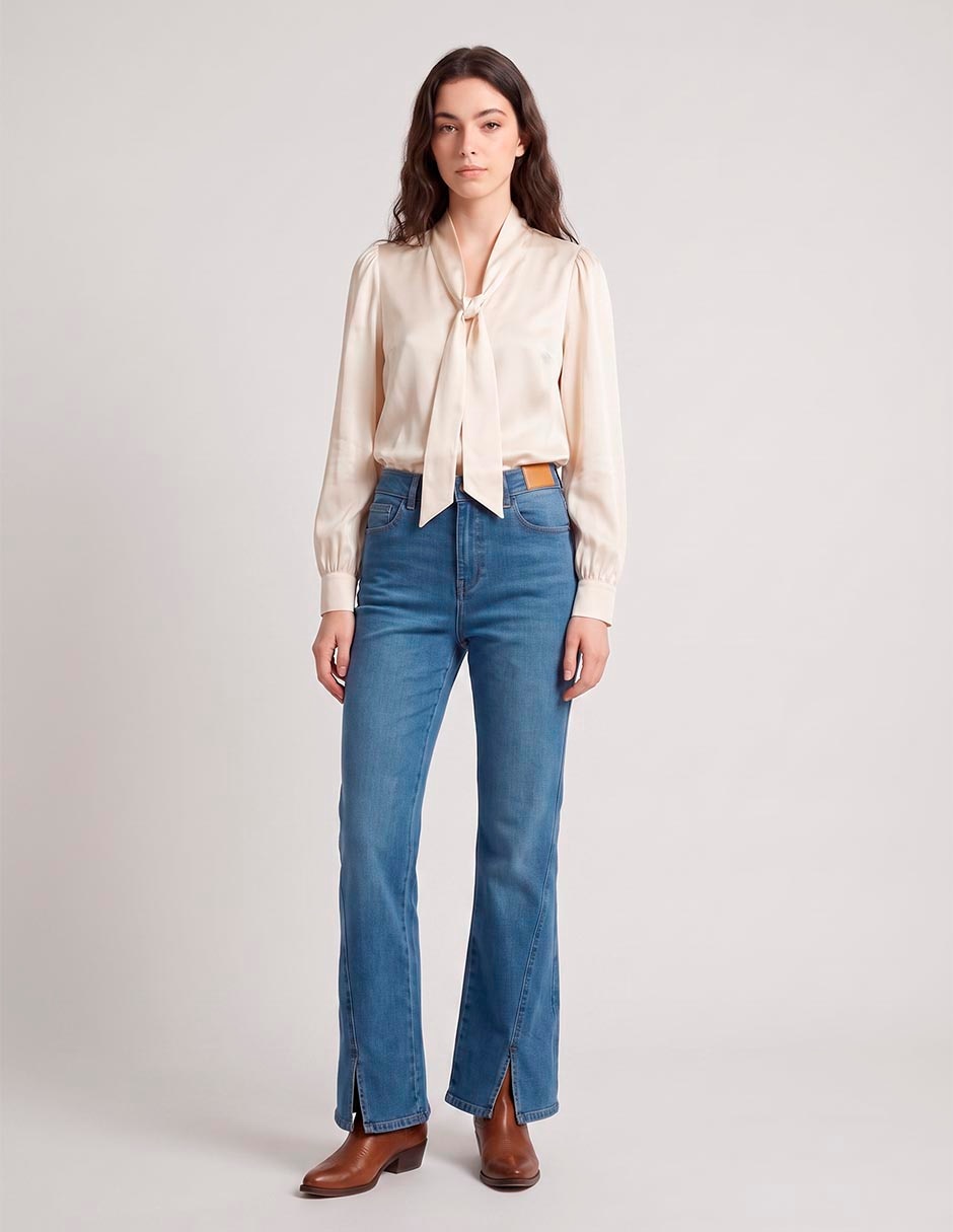 Jeans flare a la cintura para mujer Jeans flare a la cintura para mujer