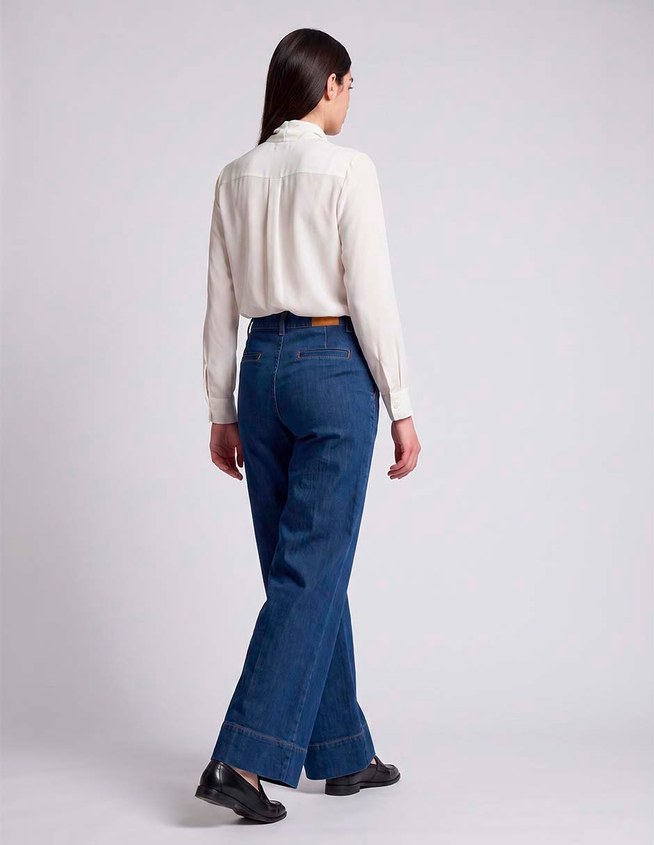 Jeans relaxed wide leg para mujer 4