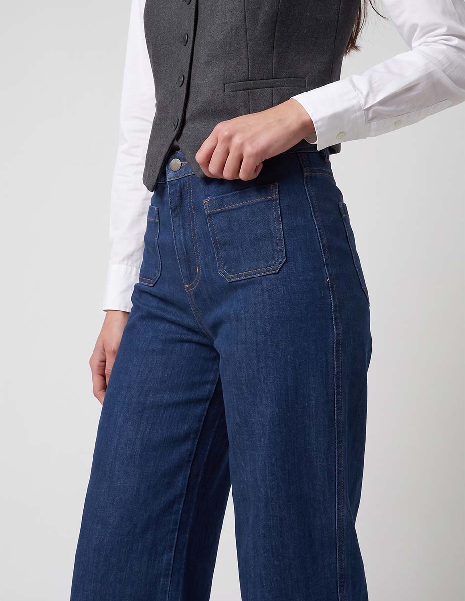 Jeans relaxed wide leg para mujer 3