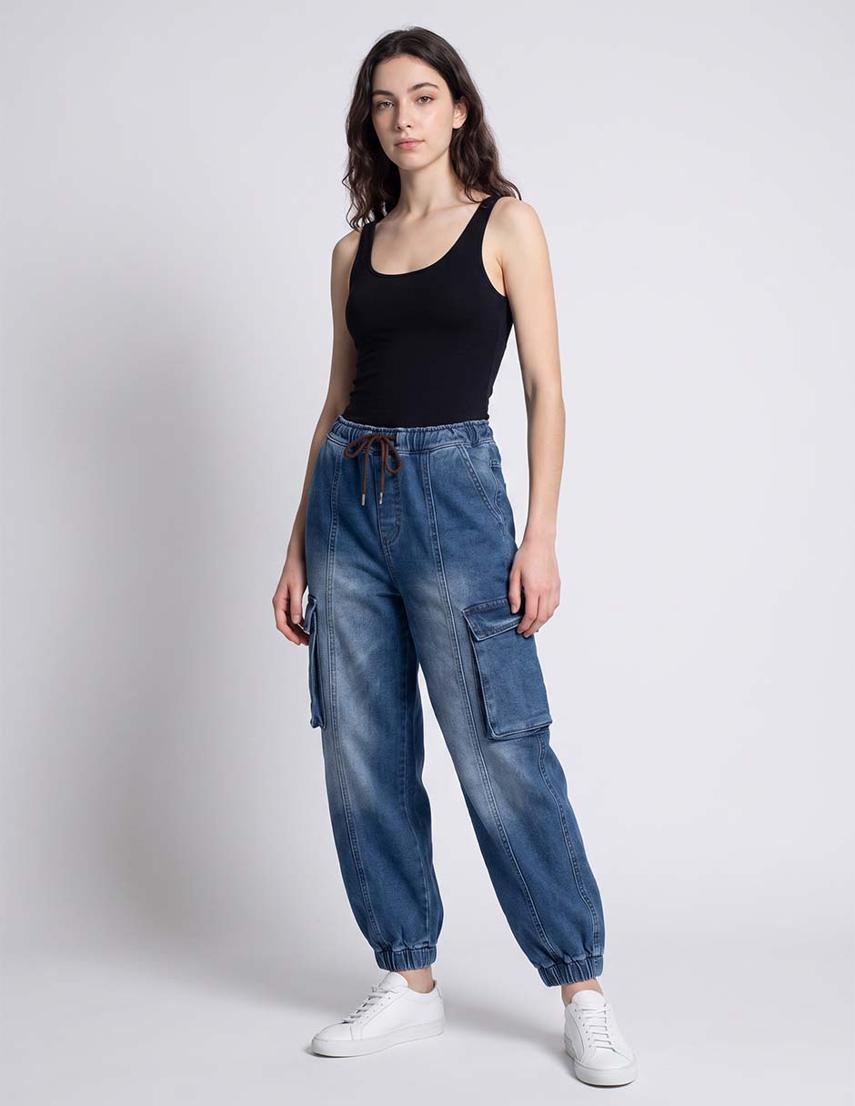 Jeans cargo barrel para mujer Jeans cargo barrel para mujer