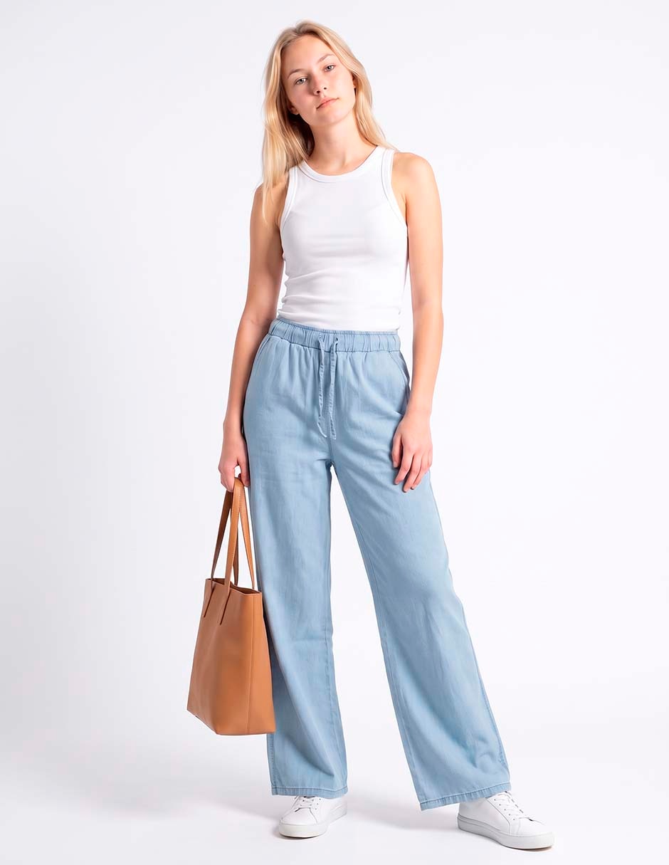 Jeans wide leg aeropostale a la cintura para mujer 3