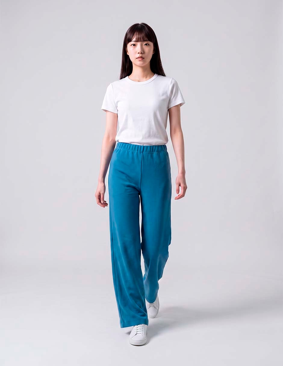 Pants regular con elástico para mujer 3