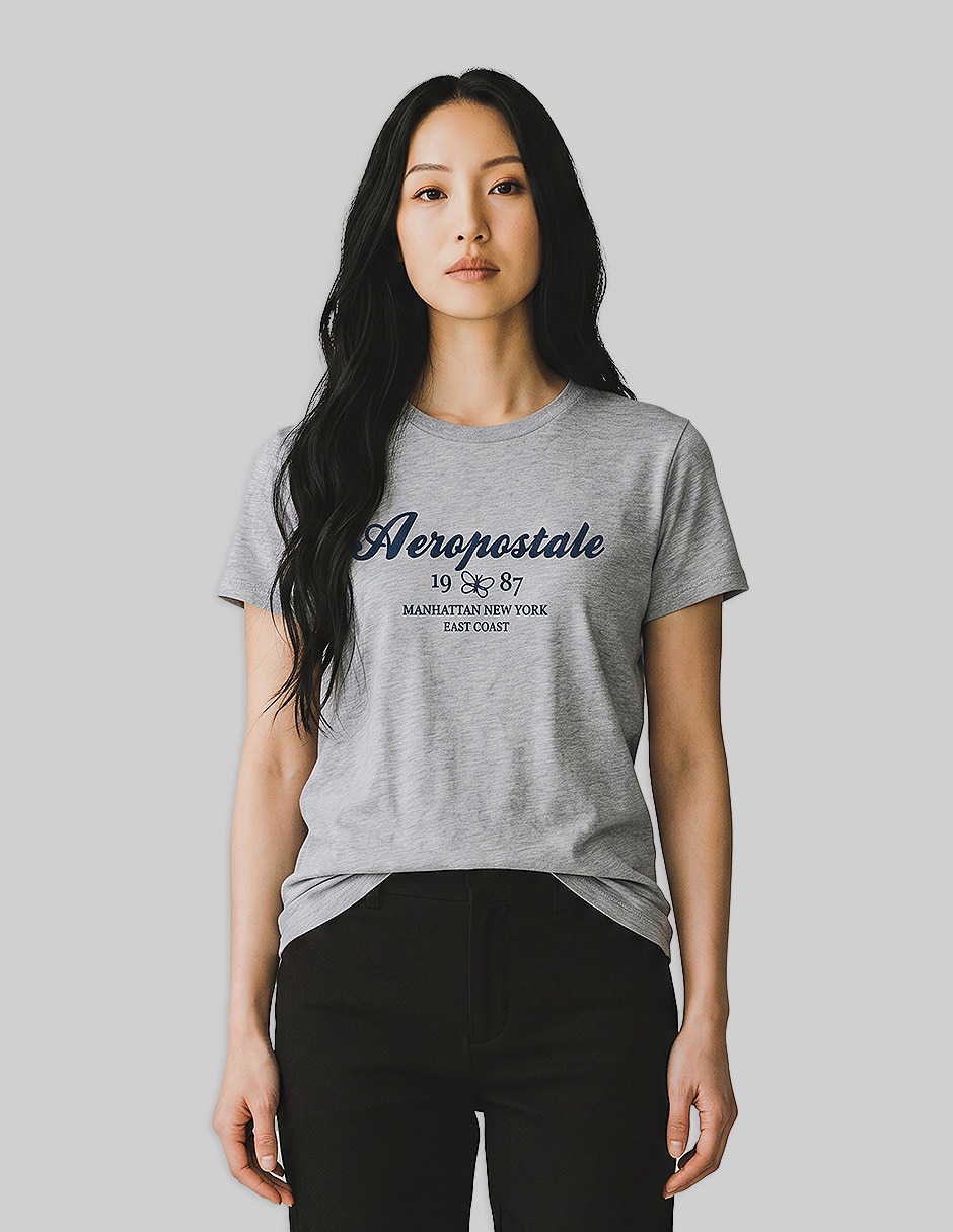 Playera manga corta cuello redondo para mujer 1
