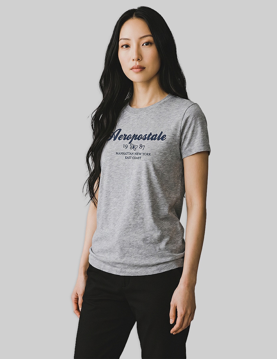 Playera manga corta cuello redondo para mujer 2