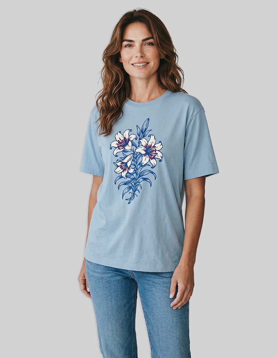Playera manga corta cuello redondo para mujer Playera manga corta cuello redondo para mujer