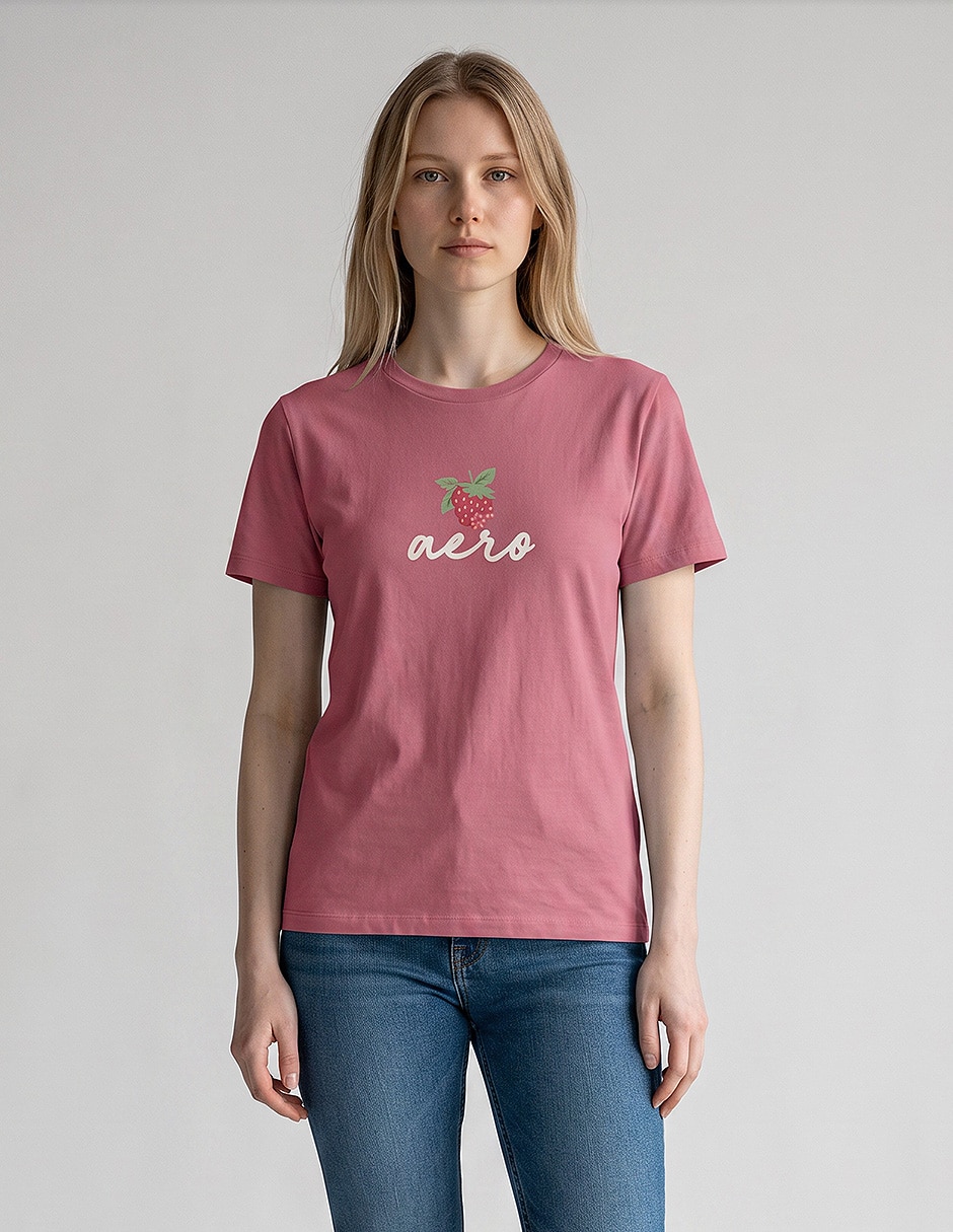 Playera manga corta cuello redondo para mujer 1
