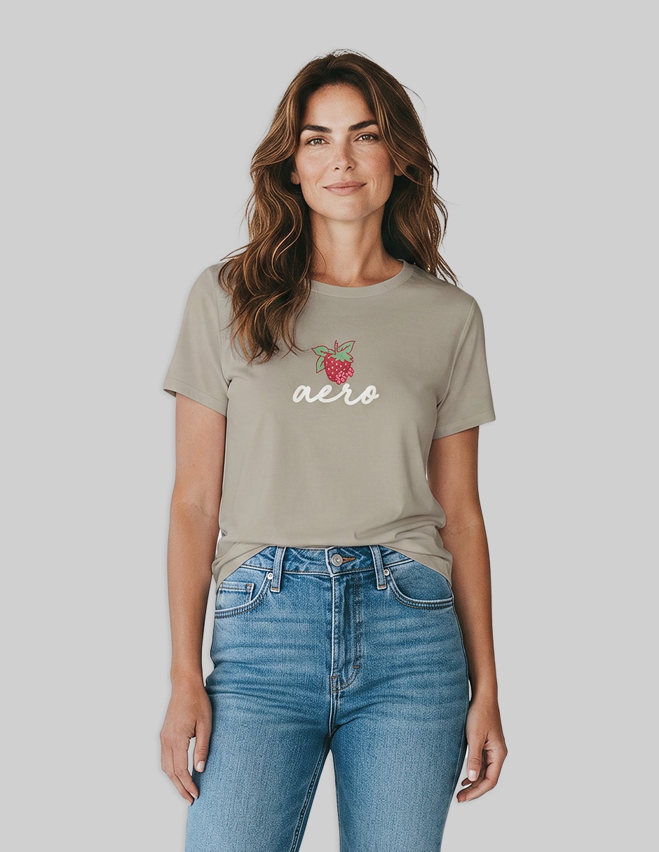 Playera manga corta cuello redondo para mujer Playera manga corta cuello redondo para mujer