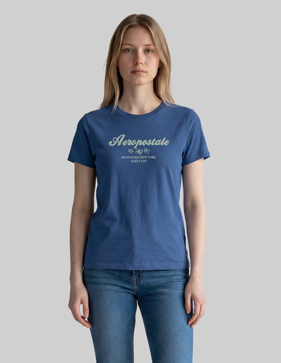 Playera manga corta cuello redondo para mujer Playera manga corta cuello redondo para mujer