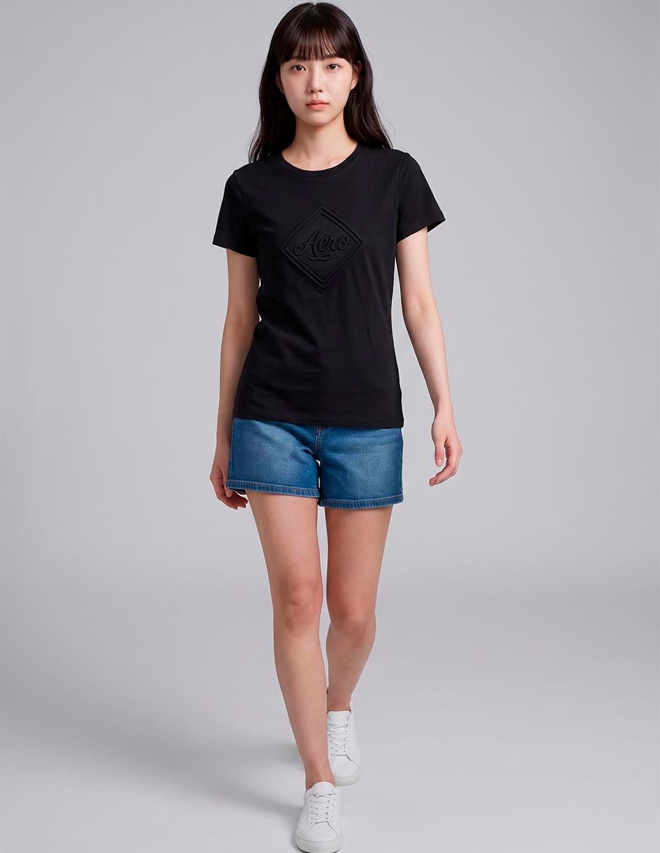 Playera manga corta cuello redondo para mujer Playera manga corta cuello redondo para mujer