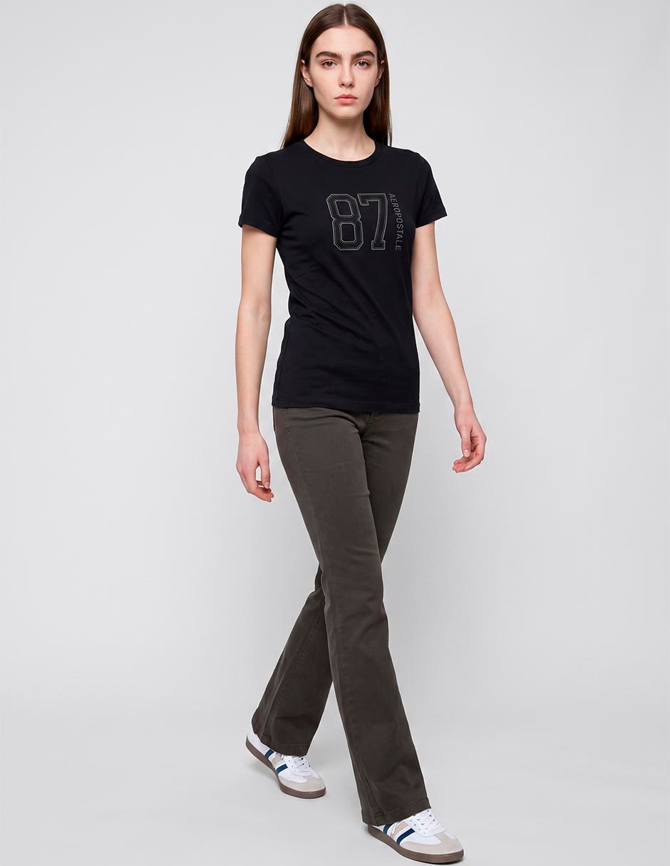 Playera manga corta cuello redondo para mujer 1