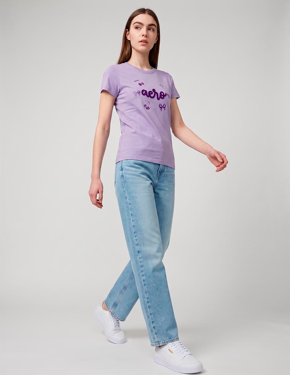 Playera manga corta cuello redondo para mujer 3
