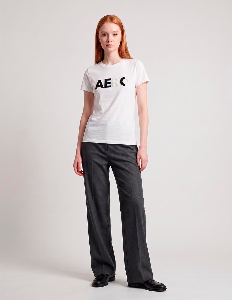 Playera manga corta cuello redondo para mujer
