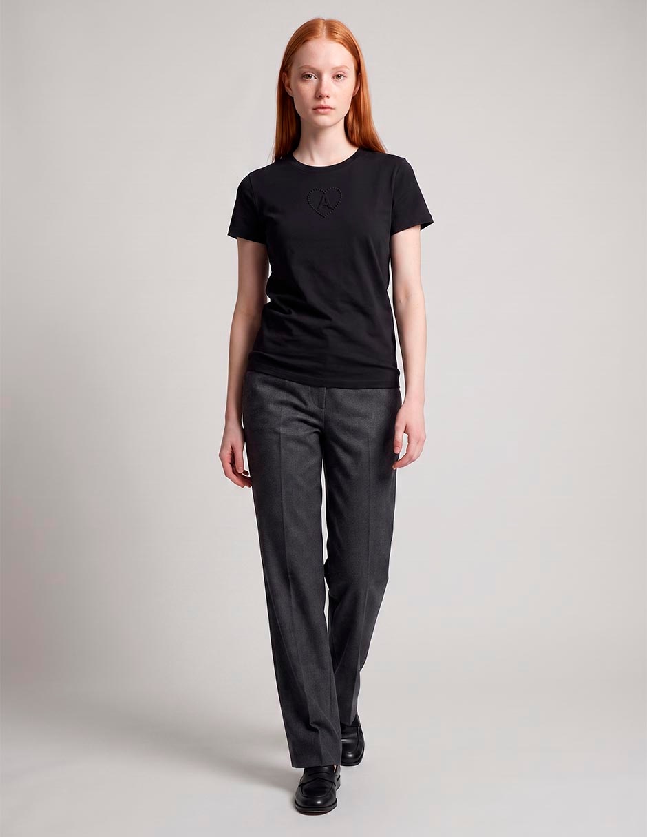 Playera manga corta cuello redondo para mujer