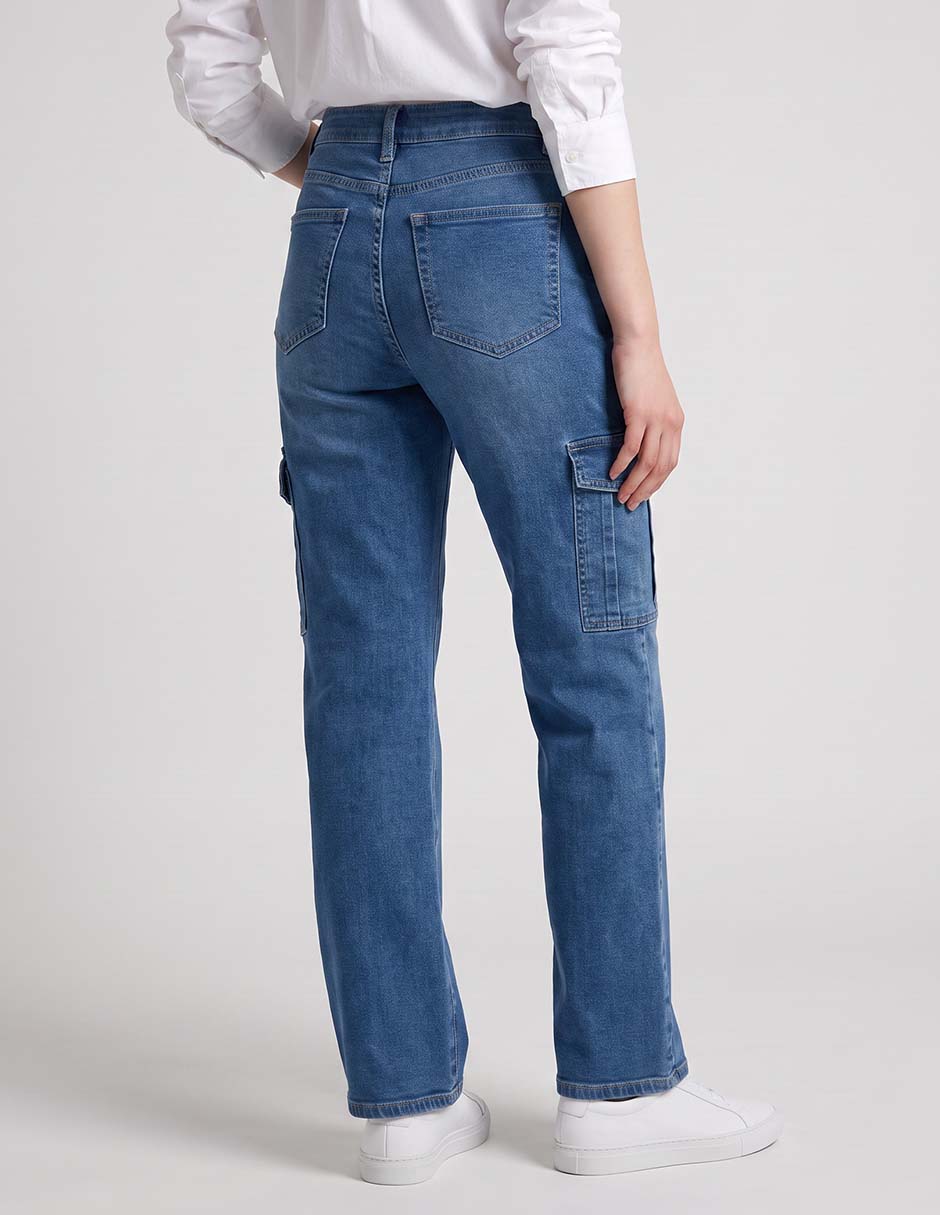 Jeans cargo straight Aéropostale corte cintura para mujer 2