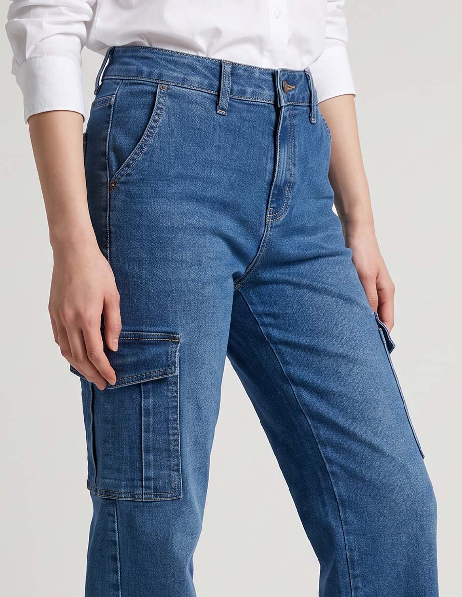 Jeans cargo straight Aéropostale corte cintura para mujer 3