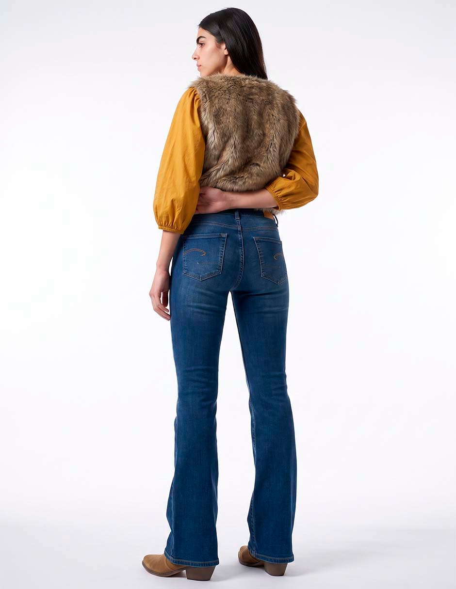Jeans boot media cintura para mujer