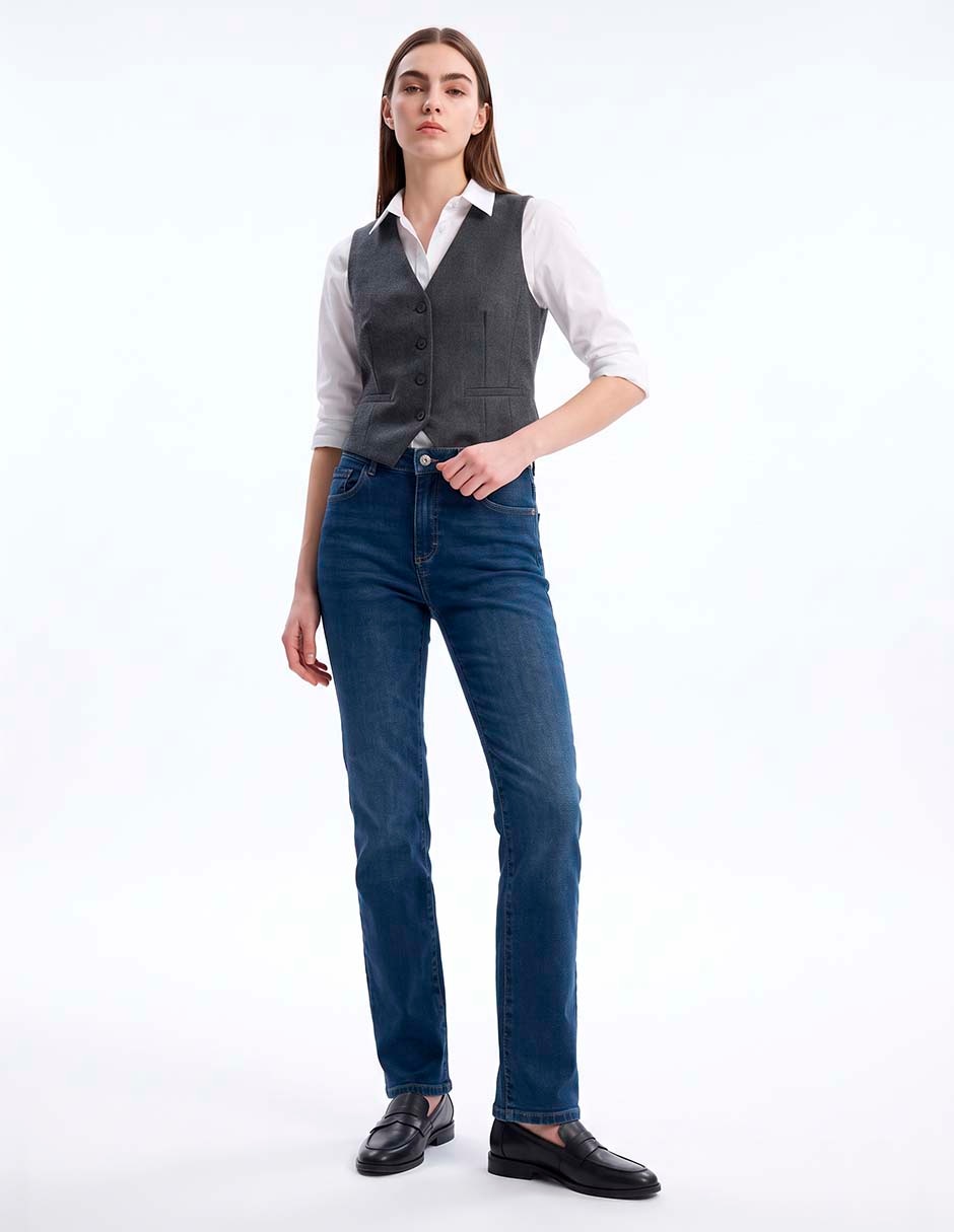 Jeans boot media cintura para mujer 6