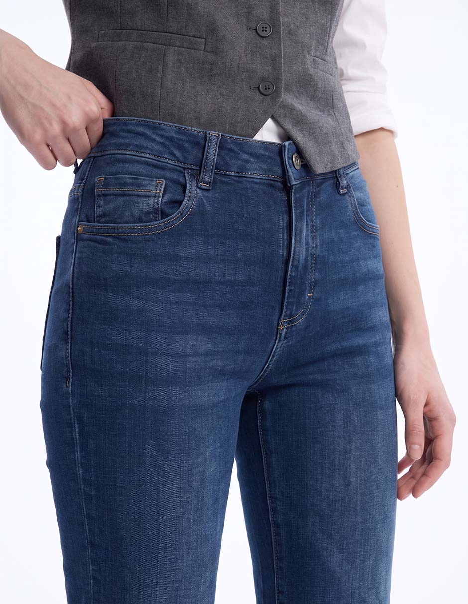 Jeans boot media cintura para mujer 8