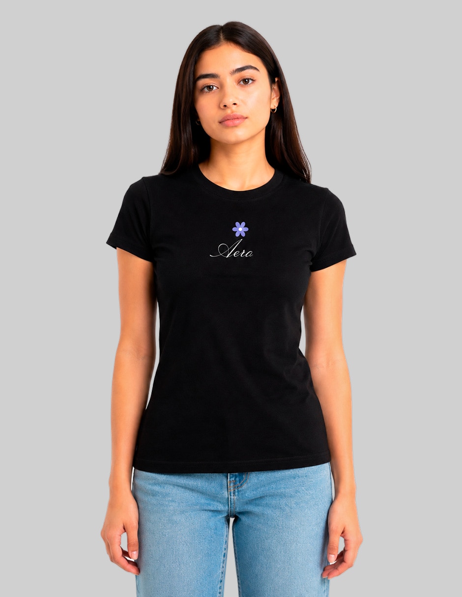 Playera manga corta Aero cuello redondo para mujer Playera manga corta Aero cuello redondo para mujer