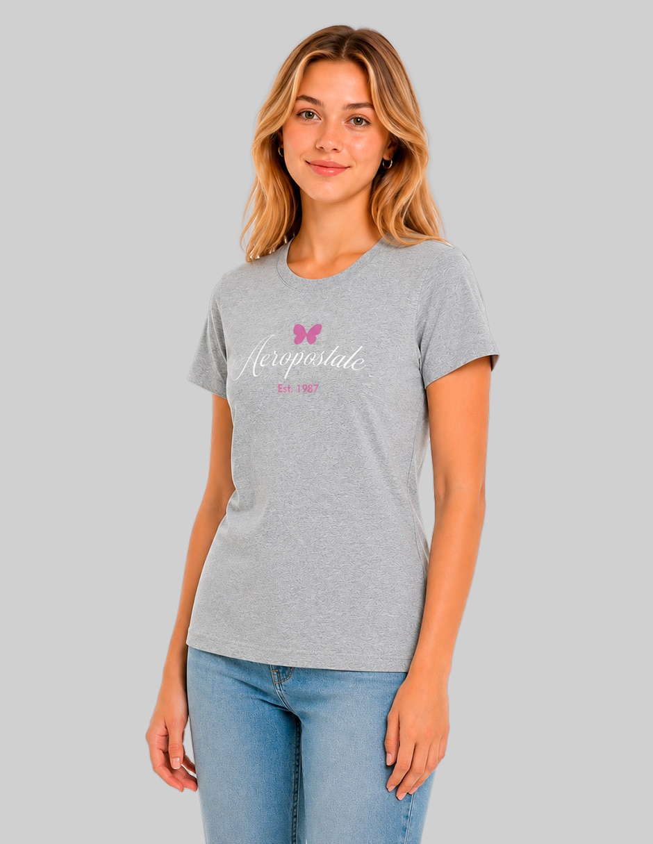 Playera manga corta cuello redondo para mujer 2