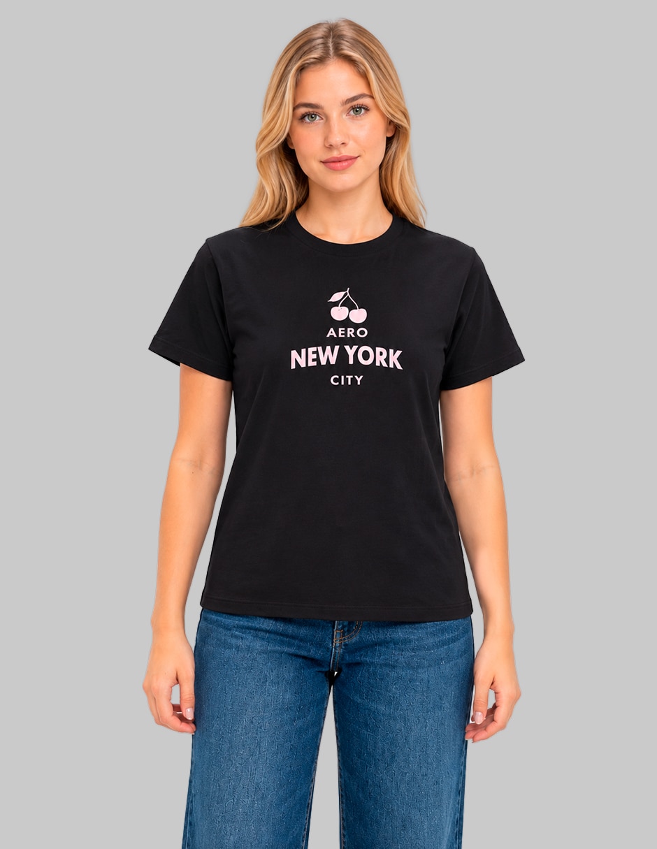 Playera manga corta cuello redondo para mujer 1