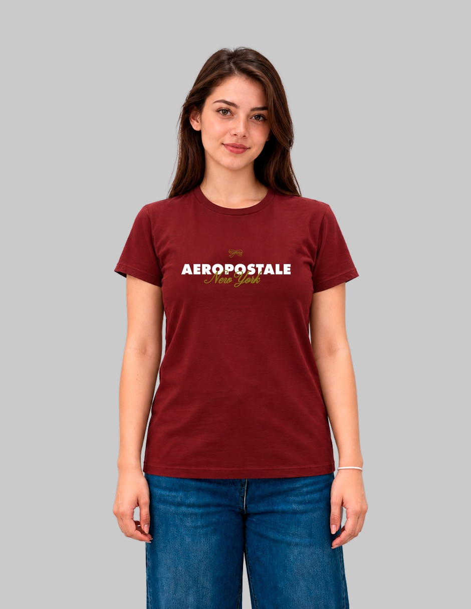 Playera manga corta cuello redondo para mujer 1