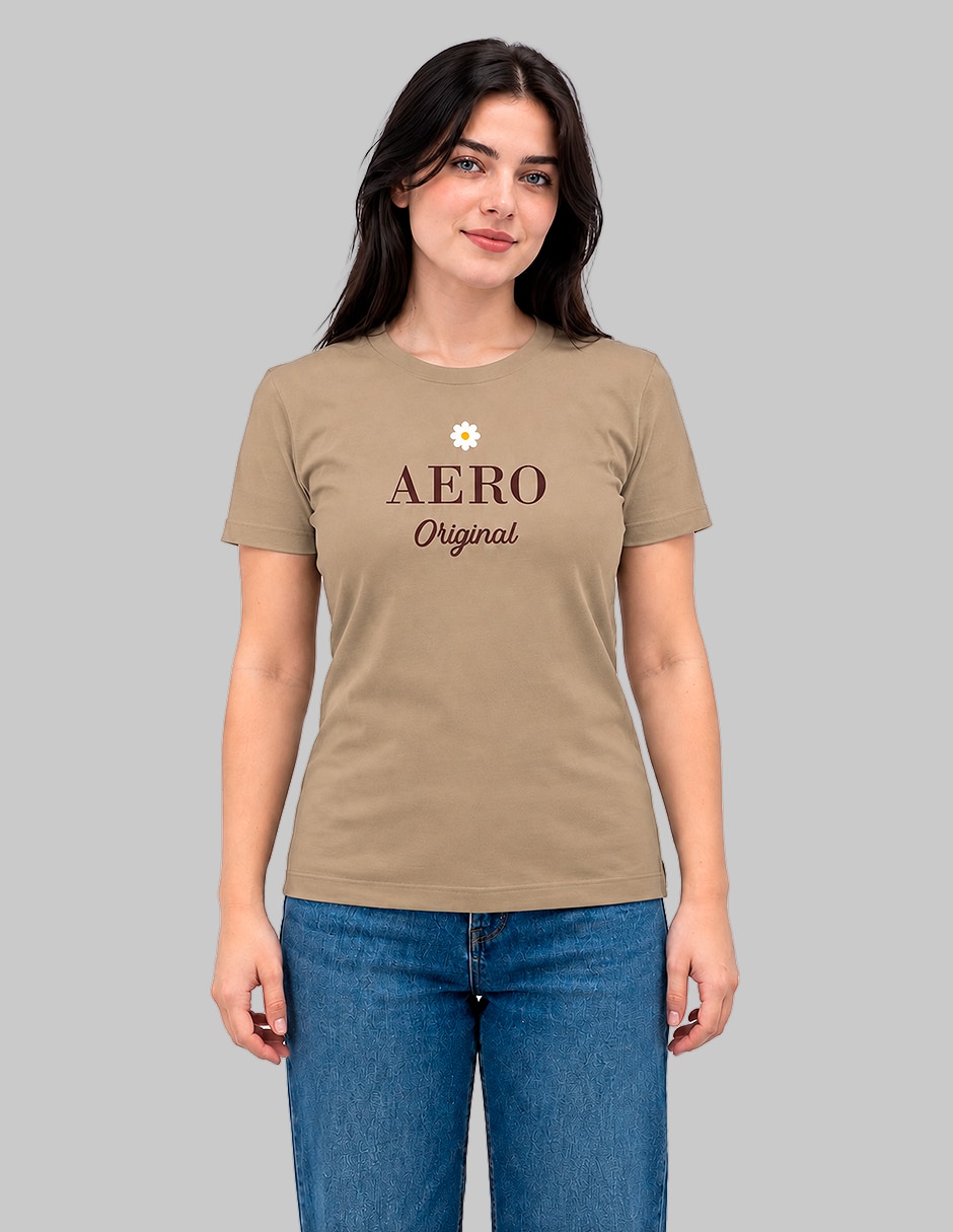 Playera manga corta cuello redondo para mujer