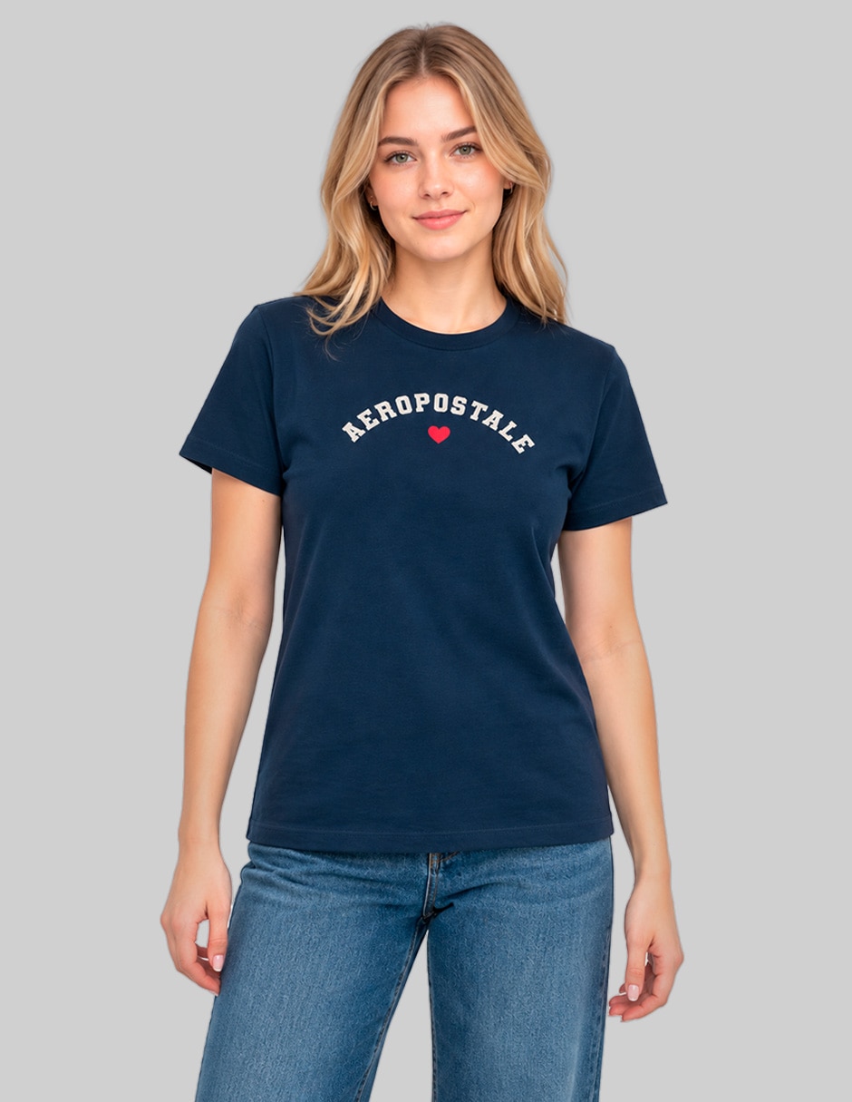 Playera manga corta cuello redondo para mujer