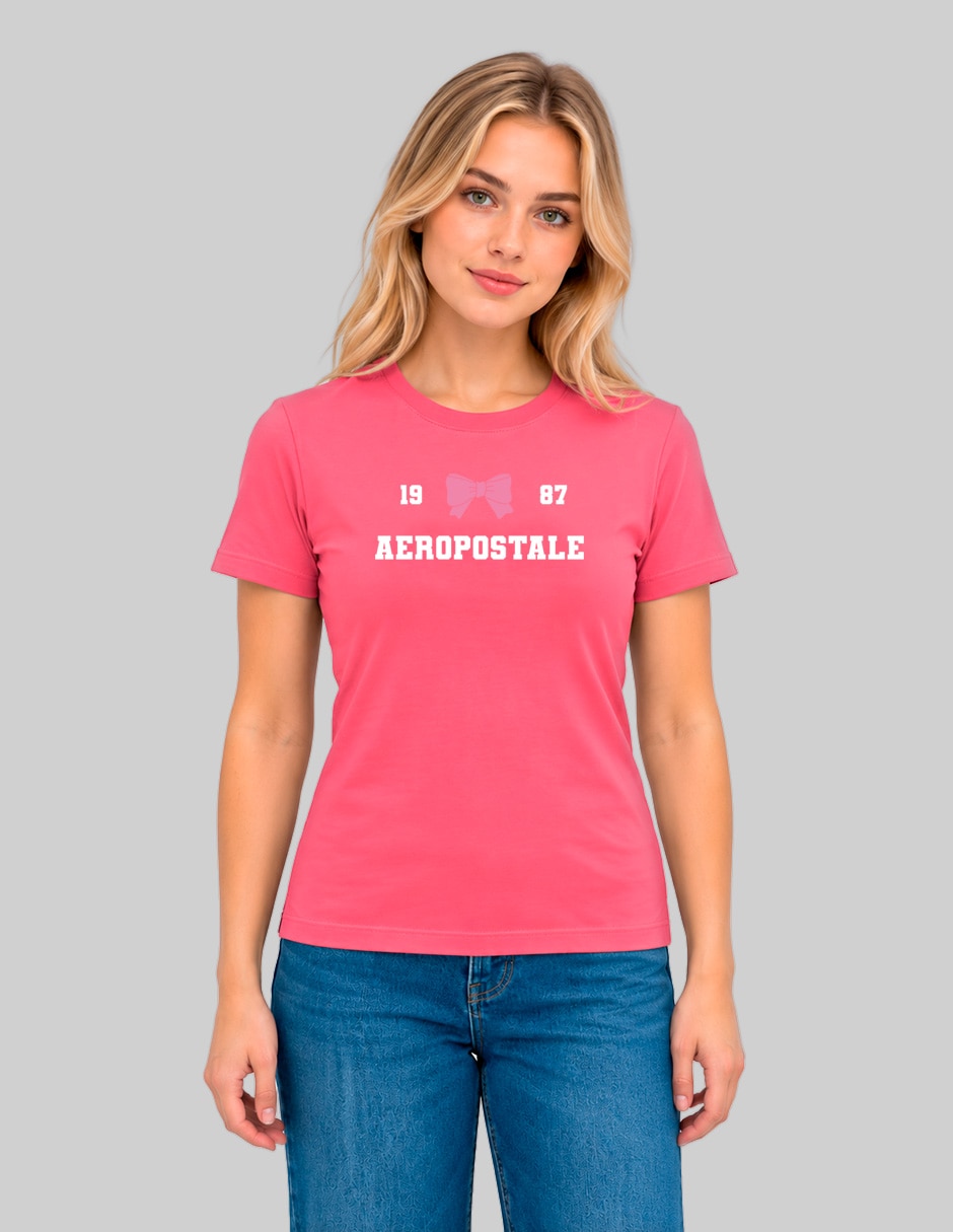 Playera manga corta cuello redondo para mujer 1